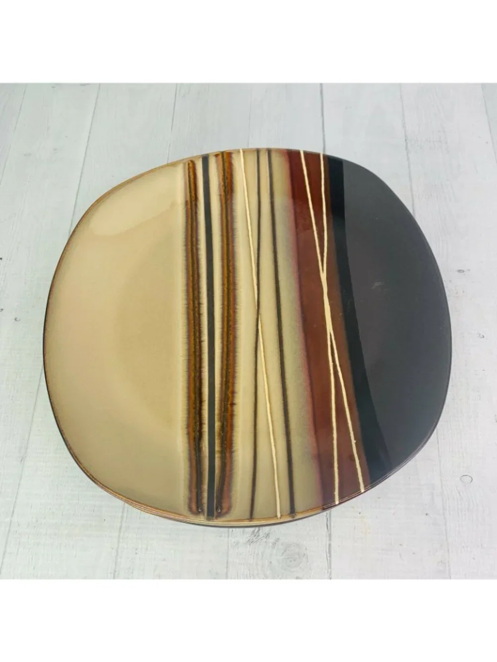 Better Homes And Gardens BAZAAR BURGUNDY Brown Stoneware Dinner Plates Set of 4